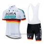 2019 Cycling Jersey Bora Champion Belgium White Short Sleeve and Bib Short