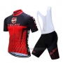 2019 Cycling Jersey Teleyi Bike Red Black Short Sleeve and Bib Short