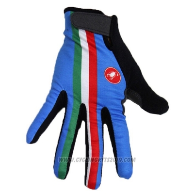 2020 Castelli Italy Full Finger Gloves Blue Black