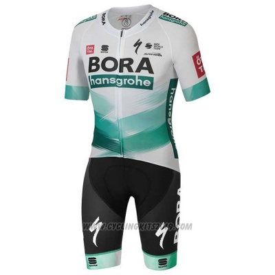 2020 Cycling Jersey Bora-Hansgrone White Green Short Sleeve and Bib Short
