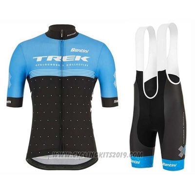 2020 Cycling Jersey Trek Blue Black Short Sleeve and Bib Short