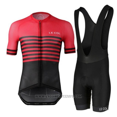 2021 Cycling Jersey Le Col Black Red Short Sleeve and Bib Short