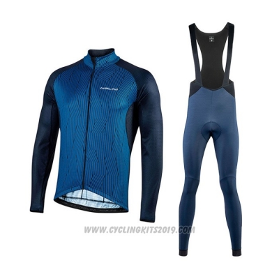 2021 Cycling Jersey Nalini Blue Long Sleeve and Bib Tight