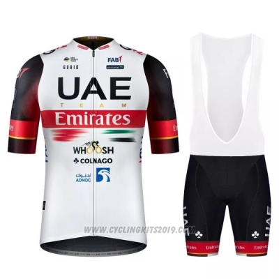 2022 Cycling Jersey UAE Black White Red Short Sleeve and Bib Short