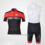 2011 Cycling Jersey Castelli Black and Red Short Sleeve and Bib Short