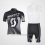 2012 Cycling Jersey Scott Black and Gray Short Sleeve and Salopette