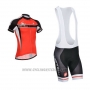 2014 Cycling Jersey Castelli Red and Black Short Sleeve and Bib Short