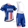 2015 Cycling Jersey BMC Campione The United States Blue Short Sleeve and Bib Short