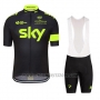 2016 Cycling Jersey Sky Green and Black Short Sleeve and Bib Short