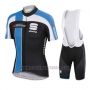 2016 Cycling Jersey Sportful Black Blue Short Sleeve and Bib Short