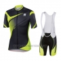 2016 Cycling Jersey Sportful Yellow and Black Short Sleeve and Bib Short