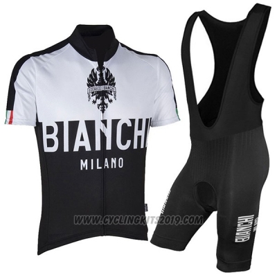 2017 Cycling Jersey Bianchi Milano Black Short Sleeve and Bib Short