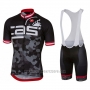 2017 Cycling Jersey Castelli Attacco Black Short Sleeve and Bib Short