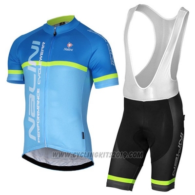 2017 Cycling Jersey Nalini Brivio Blue Short Sleeve and Salopette