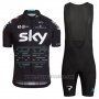 2017 Cycling Jersey Sky Blue and Black Short Sleeve and Bib Short