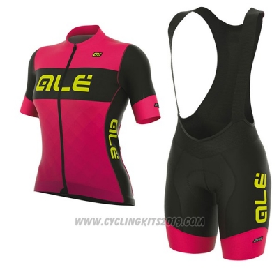 2017 Cycling Jersey Women ALE R-ev1 Rumbls Pink Short Sleeve and Bib Short