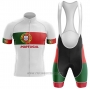 2020 Cycling Jersey Champion Portugal White Green Red Short Sleeve and Bib Short