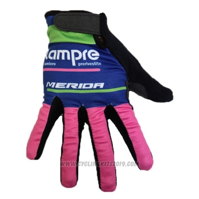 2020 Lampre Merida Full Finger Gloves Pink Blue