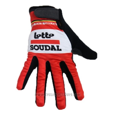 2020 Lotto Soudal Full Finger Gloves Red White