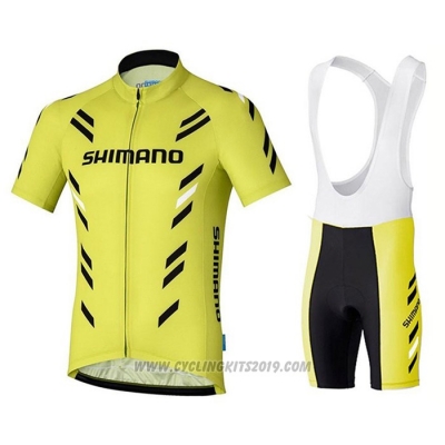 2021 Cycling Jersey Shimano White Short Sleeve and Bib Short