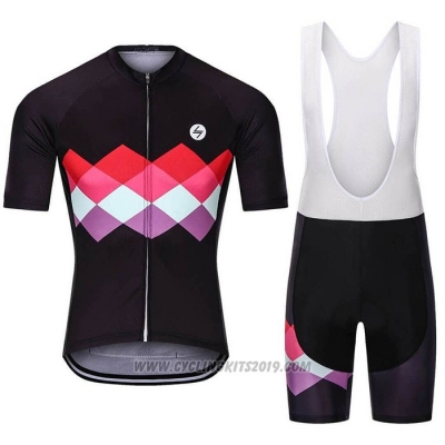 2021 Cycling Jersey Steep Black Fuchsia Short Sleeve and Bib Short