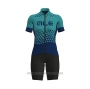 2021 Cycling Jersey Women ALE Dark Blue Green Short Sleeve and Bib Short