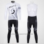 2012 Cycling Jersey Scott White and Gray Long Sleeve and Salopette