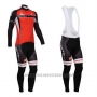 2014 Cycling Jersey Castelli Red Long Sleeve and Bib Tight