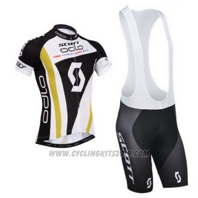 2014 Cycling Jersey Scott Black and White Short Sleeve and Salopette