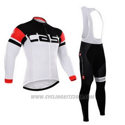 2015 Cycling Jersey Castelli Black and White Long Sleeve and Bib Tight