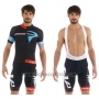 2015 Cycling Jersey Pinarello Black and Sky Blue Short Sleeve and Bib Short
