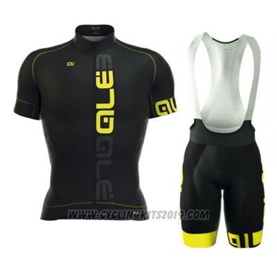 2016 Cycling Jersey ALE Black Short Sleeve and Bib Short