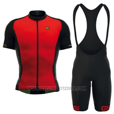 2016 Cycling Jersey ALE Red and Black Short Sleeve and Bib Short