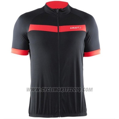 2016 Cycling Jersey Craft Black and Red Short Sleeve and Bib Short