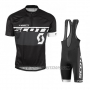 2016 Cycling Jersey Scott White and Black Short Sleeve and Salopette