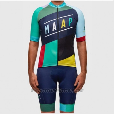 2017 Cycling Jersey Maap Blue and Sky Blue Short Sleeve and Bib Short