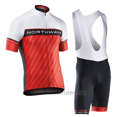 2017 Cycling Jersey Northwave Red and White Short Sleeve and Bib Short