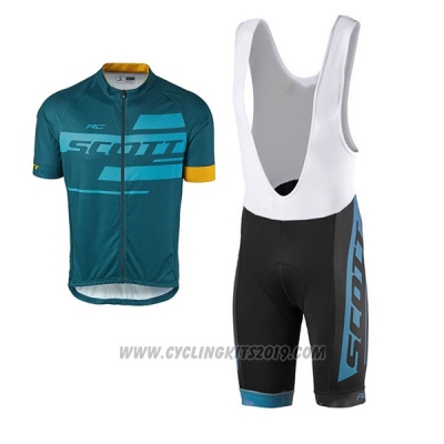 2017 Cycling Jersey Scott Blue Short Sleeve and Salopette