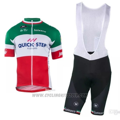 2018 2019 Cycling Jersey Quick Step Floors Campione Italy Short Sleeve and Bib Short