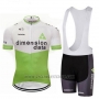 2018 Cycling Jersey Dimension Data White and Green Short Sleeve and Bib Short
