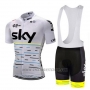 2018 Cycling Jersey Sky White and Yellow Short Sleeve and Bib Short