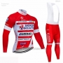 2019 Cycling Jersey Androni Giocattoli Red White Long Sleeve and Bib Tight