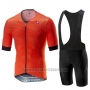 2019 Cycling Jersey Castelli Free Speed Race Orange Short Sleeve and Bib Short