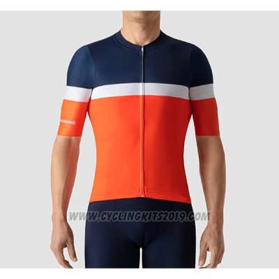2019 Cycling Jersey La Passione Blue White Orange Short Sleeve and Bib Short