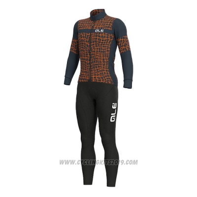 2021 Cycling Jersey ALE Marron Long Sleeve and Bib Tight