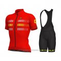 2021 Cycling Jersey ALE Red Yellow Short Sleeve and Bib Short