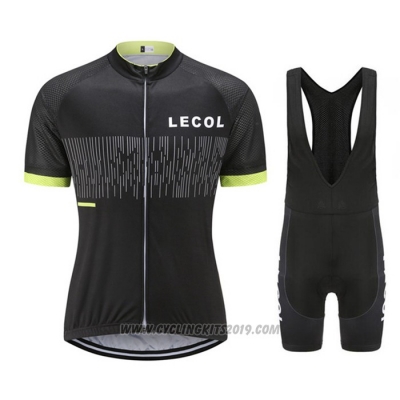 2021 Cycling Jersey Le Col Black Yellow Short Sleeve and Bib Short