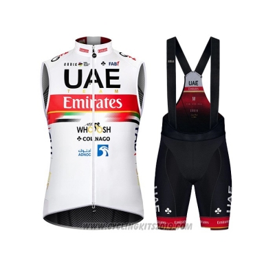 2021 Wind Vest UAE White Red Short Sleeve and Bib Short