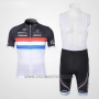 2011 Cycling Jersey Trek Leqpard Campione France Black and White Short Sleeve and Bib Short