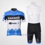2012 Cycling Jersey Garmin Cervelo White and Sky Blue Short Sleeve and Bib Short